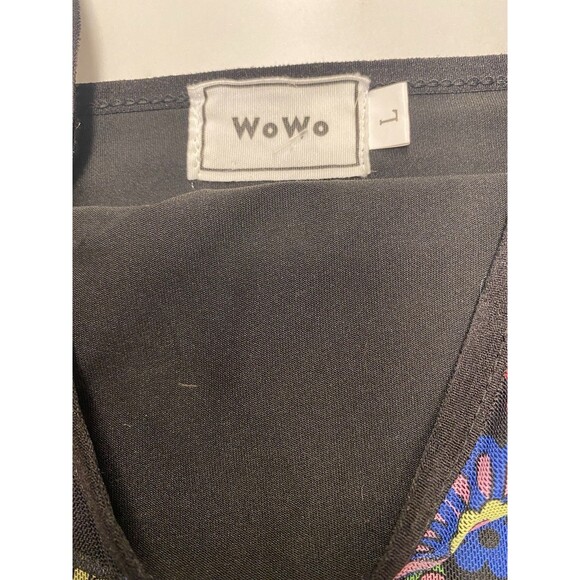 Wowo Psychedelic Mushroom 90’s  Festival Skater Grunge Mesh Mini Slip Dress L - Picture 3 of 6